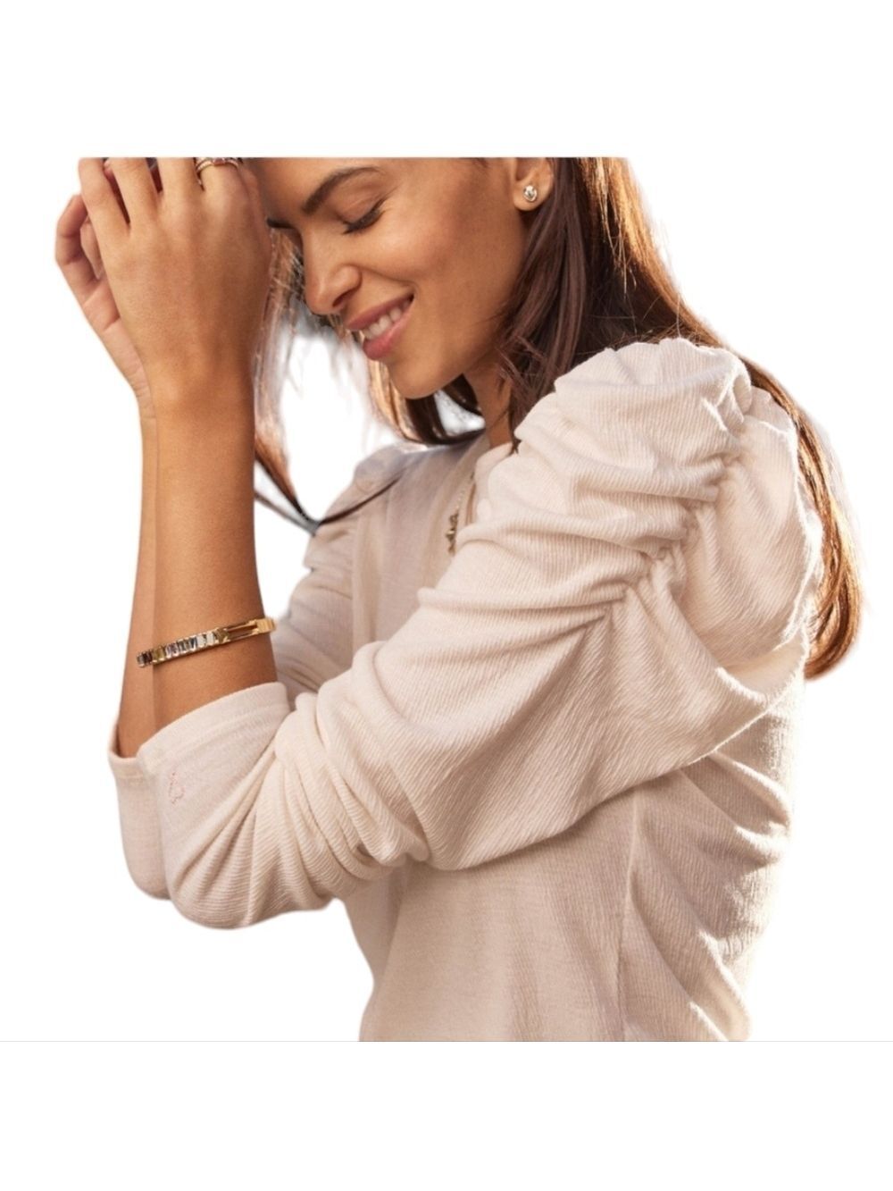 Stella & Dot Rushed LS Crinkle Top